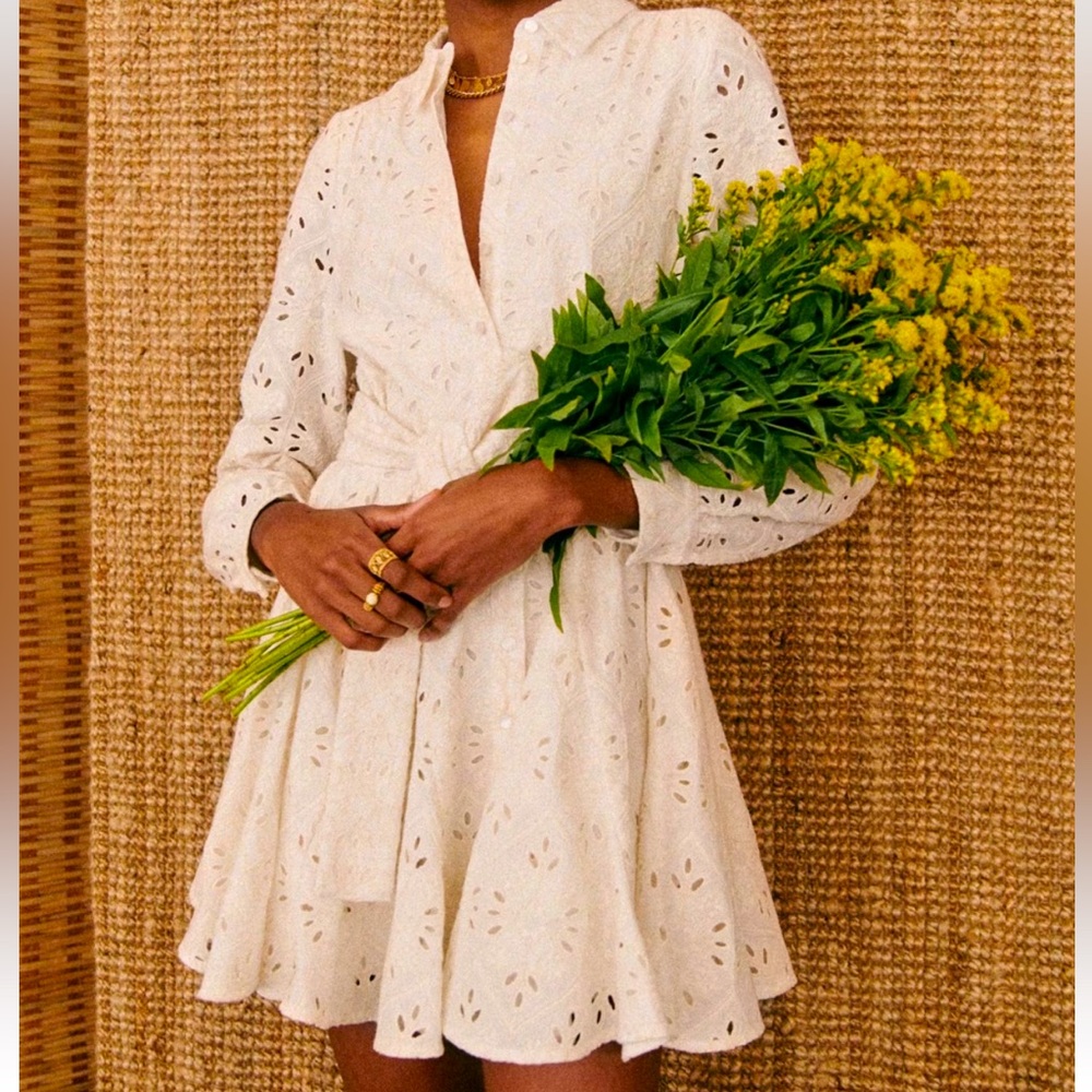 Sezane Sol  Dress ecru color